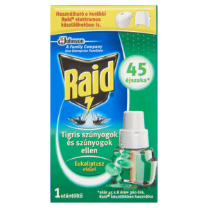 RAID EL. SZÚNYOGÍRTÓ FOLY. UT. 27ML 45 ÉJSZAKÁRA TIGRIS SZÚNYOG