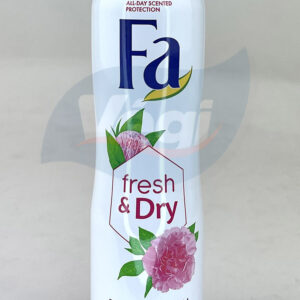 FA DEO SPRAY 150ML FRESH&DRY PEONY SOBERT SCENT (6DB/KARTON)