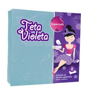 VIOLETA SZALVÉTA 38X38CM 2 RÉT. 25DB-OS KÉK (48DB/KARTON)