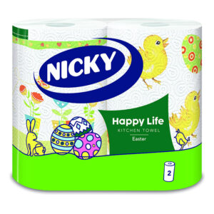 NICKY PAPÍRTÖRLŐ 2 TEK. 2 RÉT. 80 LAP HAPPY LIFE EASTER
