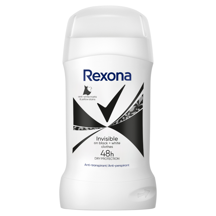 REXONA DEO STIFT 50ML INVISIBLE ON BLACK+WHITE CLOTHES